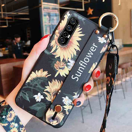 Silicone Candy Rubber Gel Flowers Soft Case Cover S02 for Oppo Reno3 Pro Yellow