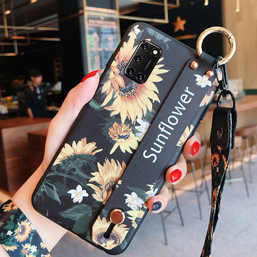 Silicone Candy Rubber Gel Flowers Soft Case Cover S03 for Oppo A52 Orange