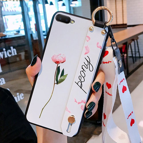 Silicone Candy Rubber Gel Flowers Soft Case Cover S05 for Oppo K1 White