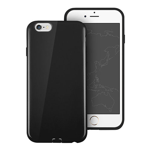 Silicone Candy Rubber Gel Soft Cover for Apple iPhone 6 Plus Black