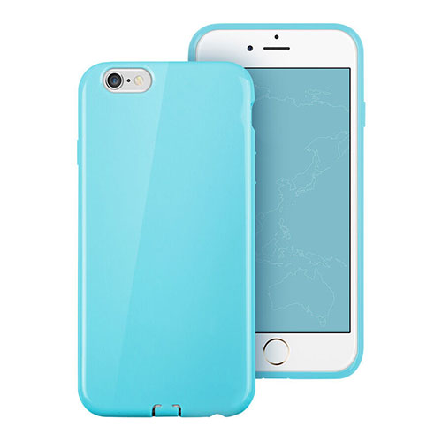 Silicone Candy Rubber Gel Soft Cover for Apple iPhone 6 Sky Blue