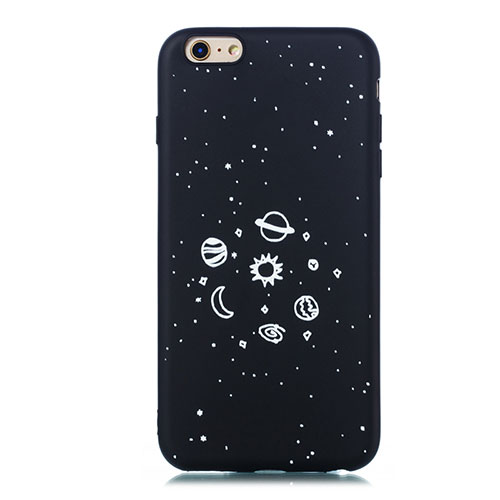 Silicone Candy Rubber Gel Starry Sky Soft Case Cover for Apple iPhone 6S Plus Black