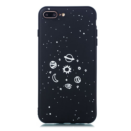 Silicone Candy Rubber Gel Starry Sky Soft Case Cover for Apple iPhone 7 Plus Black