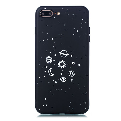 Silicone Candy Rubber Gel Starry Sky Soft Case Cover for Apple iPhone 8 Plus Black