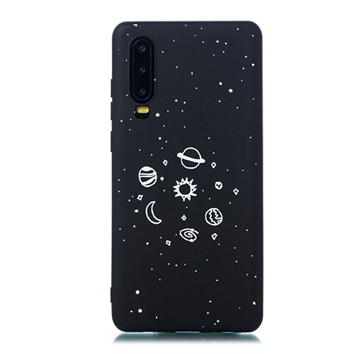 Silicone Candy Rubber Gel Starry Sky Soft Case Cover for Huawei P30 Black