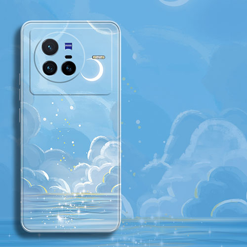 Silicone Candy Rubber Gel Starry Sky Soft Case Cover S01 for Vivo X80 5G Blue