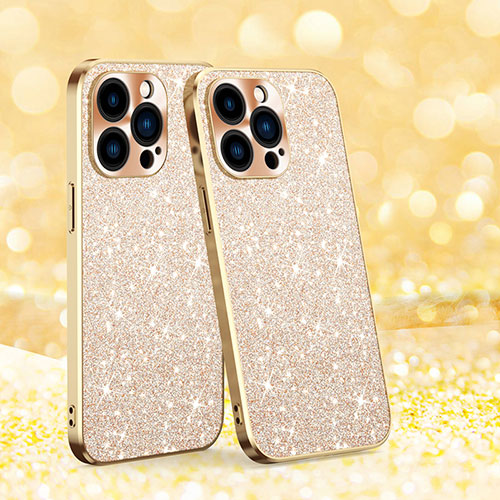 Silicone Candy Rubber TPU Bling-Bling Soft Case Cover AC1 for Apple iPhone 13 Pro Gold