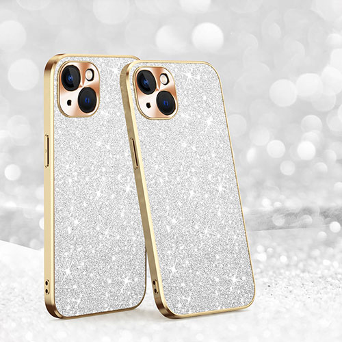 Silicone Candy Rubber TPU Bling-Bling Soft Case Cover AC1 for Apple iPhone 15 Silver