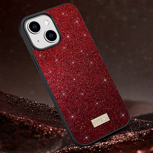 Silicone Candy Rubber TPU Bling-Bling Soft Case Cover LD1 for Apple iPhone 14 Plus Red