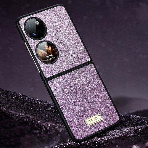 Silicone Candy Rubber TPU Bling-Bling Soft Case Cover LD1 for Huawei P60 Pocket Purple
