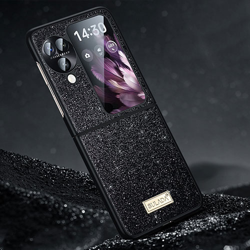 Silicone Candy Rubber TPU Bling-Bling Soft Case Cover LD1 for Oppo Find N3 Flip 5G Black