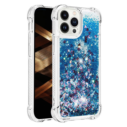 Silicone Candy Rubber TPU Bling-Bling Soft Case Cover S01 for Apple iPhone 13 Pro Blue