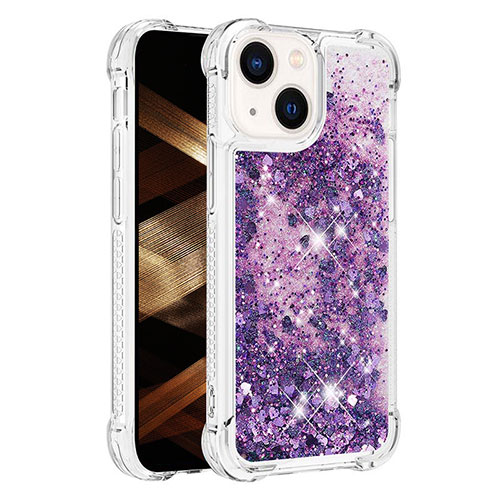 Silicone Candy Rubber TPU Bling-Bling Soft Case Cover S01 for Apple iPhone 13 Purple