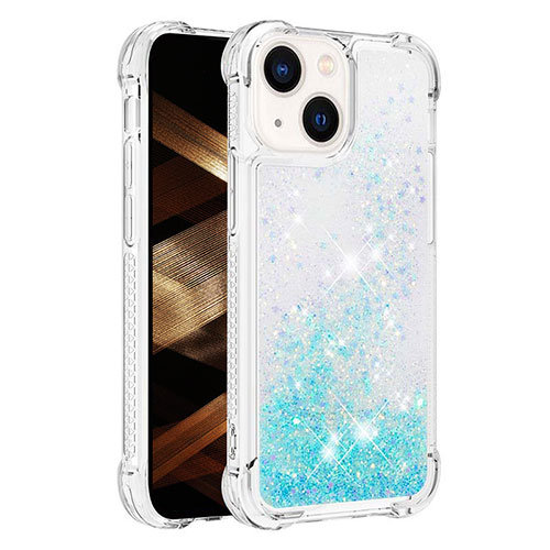 Silicone Candy Rubber TPU Bling-Bling Soft Case Cover S01 for Apple iPhone 14 Sky Blue