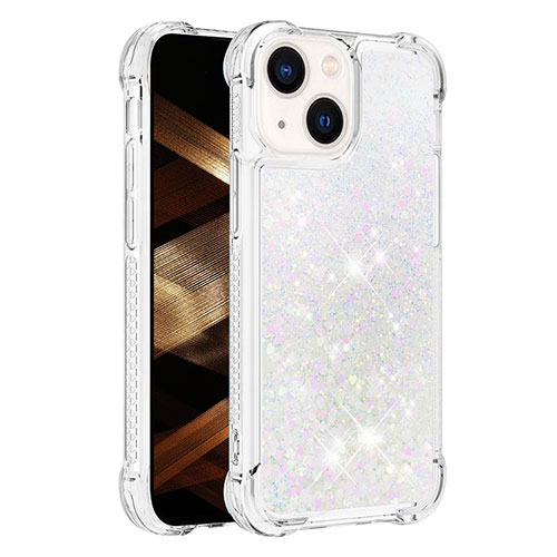 Silicone Candy Rubber TPU Bling-Bling Soft Case Cover S01 for Apple iPhone 15 Silver