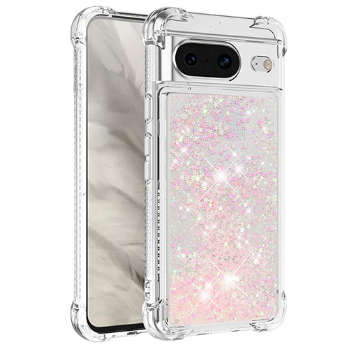 Silicone Candy Rubber TPU Bling-Bling Soft Case Cover S01 for Google Pixel 8 5G Pink