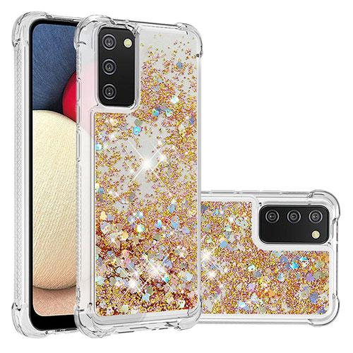 Silicone Candy Rubber TPU Bling-Bling Soft Case Cover S01 for Samsung Galaxy A03s Gold