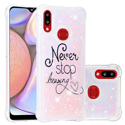 Silicone Candy Rubber TPU Bling-Bling Soft Case Cover S01 for Samsung Galaxy A10s Pink