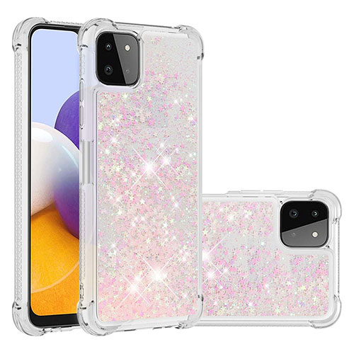 Silicone Candy Rubber TPU Bling-Bling Soft Case Cover S01 for Samsung Galaxy A22s 5G Pink