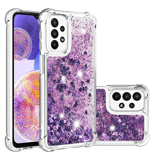 Silicone Candy Rubber TPU Bling-Bling Soft Case Cover S01 for Samsung Galaxy A23 4G Purple