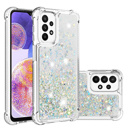 Silicone Candy Rubber TPU Bling-Bling Soft Case Cover S01 for Samsung Galaxy A23 4G Silver