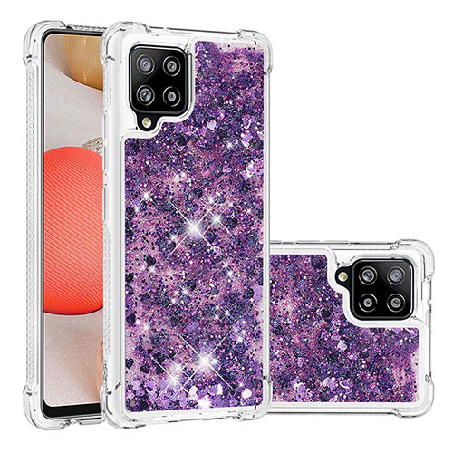 Silicone Candy Rubber TPU Bling-Bling Soft Case Cover S01 for Samsung Galaxy A42 5G Purple