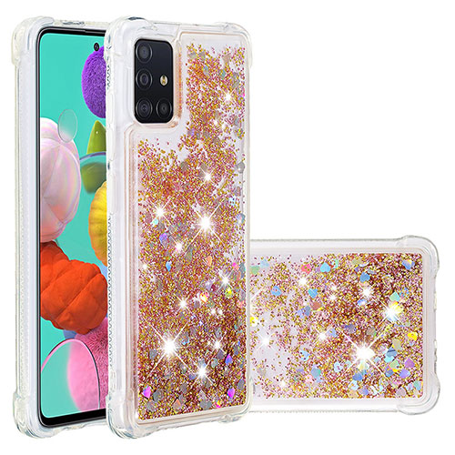 Silicone Candy Rubber TPU Bling-Bling Soft Case Cover S01 for Samsung Galaxy A51 4G Gold