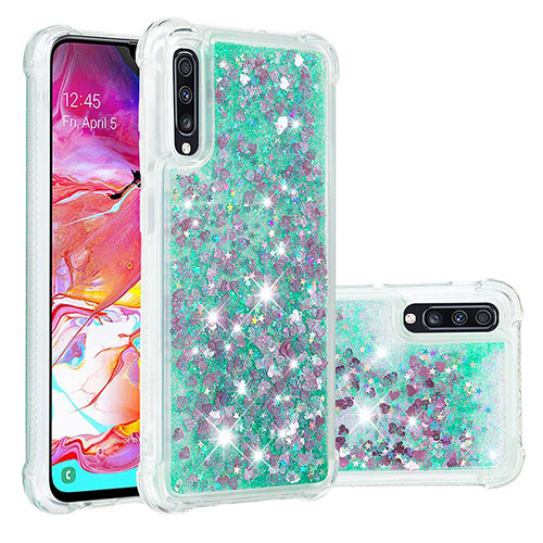 Silicone Candy Rubber TPU Bling-Bling Soft Case Cover S01 for Samsung Galaxy A70 Green