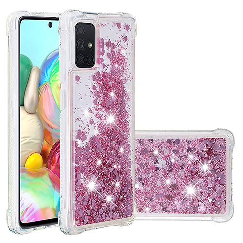 Silicone Candy Rubber TPU Bling-Bling Soft Case Cover S01 for Samsung Galaxy A71 4G A715 Red