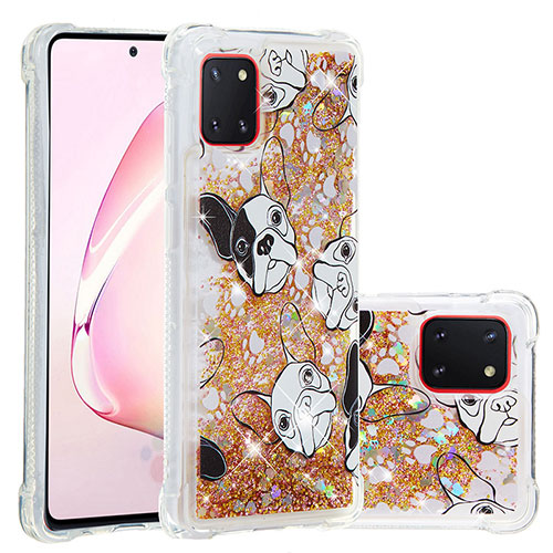 Silicone Candy Rubber TPU Bling-Bling Soft Case Cover S01 for Samsung Galaxy A81 Gold