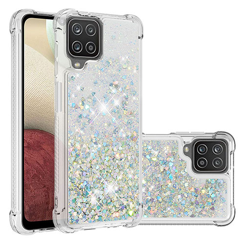 Silicone Candy Rubber TPU Bling-Bling Soft Case Cover S01 for Samsung Galaxy M12 Silver