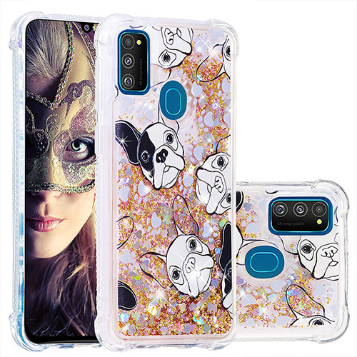 Silicone Candy Rubber TPU Bling-Bling Soft Case Cover S01 for Samsung Galaxy M21 Gold