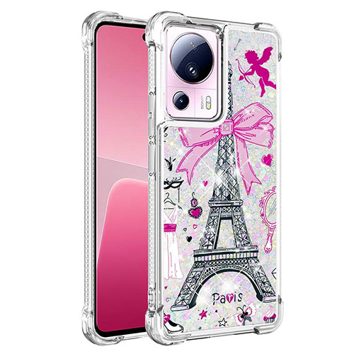 Silicone Candy Rubber TPU Bling-Bling Soft Case Cover S01 for Xiaomi Civi 2 5G Rose Gold