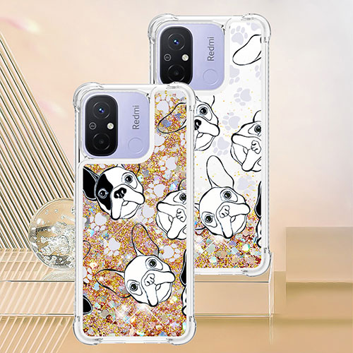 Silicone Candy Rubber TPU Bling-Bling Soft Case Cover S01 for Xiaomi Poco C55 Gold