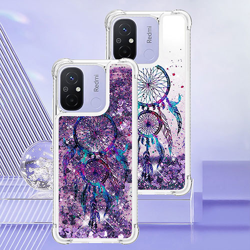 Silicone Candy Rubber TPU Bling-Bling Soft Case Cover S01 for Xiaomi Redmi 11A 4G Purple