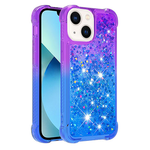 Silicone Candy Rubber TPU Bling-Bling Soft Case Cover S02 for Apple iPhone 13 Purple