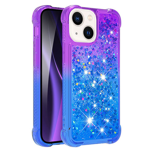 Silicone Candy Rubber TPU Bling-Bling Soft Case Cover S02 for Apple iPhone 15 Purple