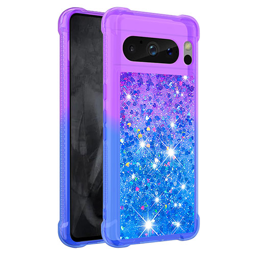 Silicone Candy Rubber TPU Bling-Bling Soft Case Cover S02 for Google Pixel 8 Pro 5G Purple