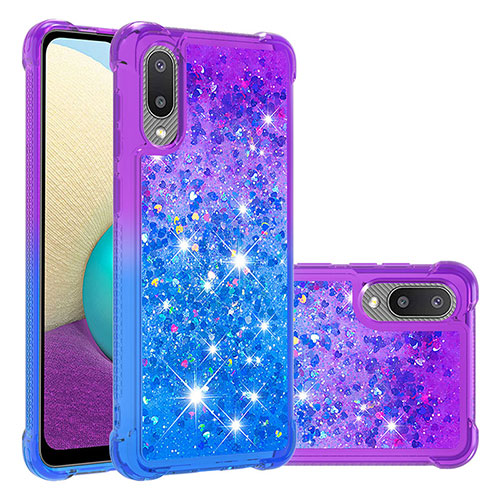 Silicone Candy Rubber TPU Bling-Bling Soft Case Cover S02 for Samsung Galaxy A02 Purple