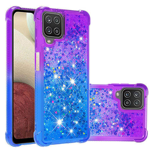 Silicone Candy Rubber TPU Bling-Bling Soft Case Cover S02 for Samsung Galaxy A12 Purple