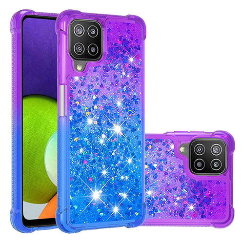 Silicone Candy Rubber TPU Bling-Bling Soft Case Cover S02 for Samsung Galaxy A22 4G Purple