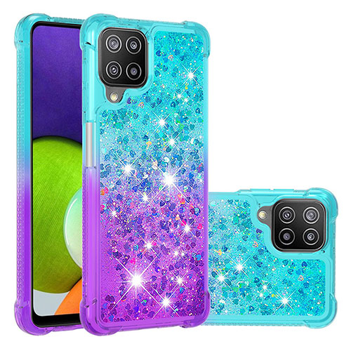 Silicone Candy Rubber TPU Bling-Bling Soft Case Cover S02 for Samsung Galaxy A22 4G Sky Blue