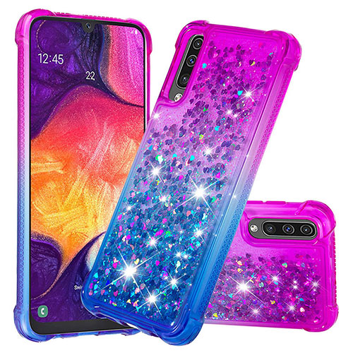 Silicone Candy Rubber TPU Bling-Bling Soft Case Cover S02 for Samsung Galaxy A30S Purple