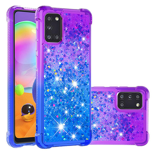 Silicone Candy Rubber TPU Bling-Bling Soft Case Cover S02 for Samsung Galaxy A31 Purple