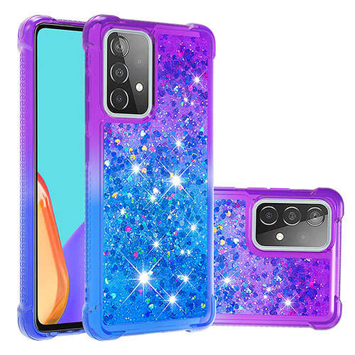 Silicone Candy Rubber TPU Bling-Bling Soft Case Cover S02 for Samsung Galaxy A52 4G Purple