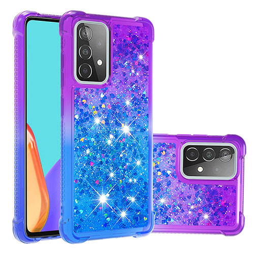 Silicone Candy Rubber TPU Bling-Bling Soft Case Cover S02 for Samsung Galaxy A52 5G Purple