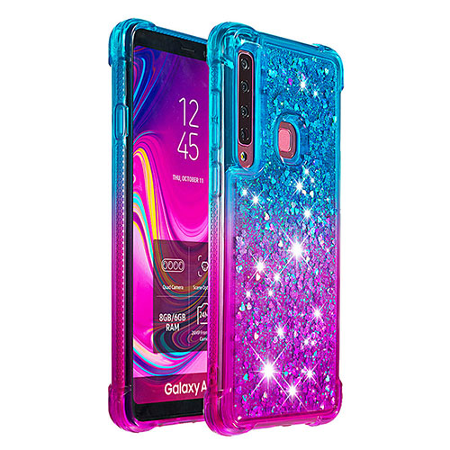 Silicone Candy Rubber TPU Bling-Bling Soft Case Cover S02 for Samsung Galaxy A9 Star Pro Sky Blue