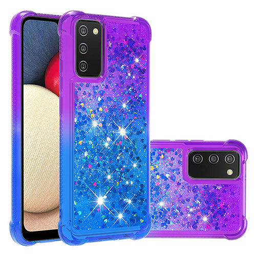 Silicone Candy Rubber TPU Bling-Bling Soft Case Cover S02 for Samsung Galaxy M02s Purple