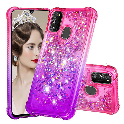 Silicone Candy Rubber TPU Bling-Bling Soft Case Cover S02 for Samsung Galaxy M30s Hot Pink
