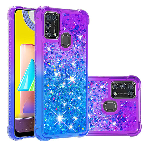 Silicone Candy Rubber TPU Bling-Bling Soft Case Cover S02 for Samsung Galaxy M31 Prime Edition Purple